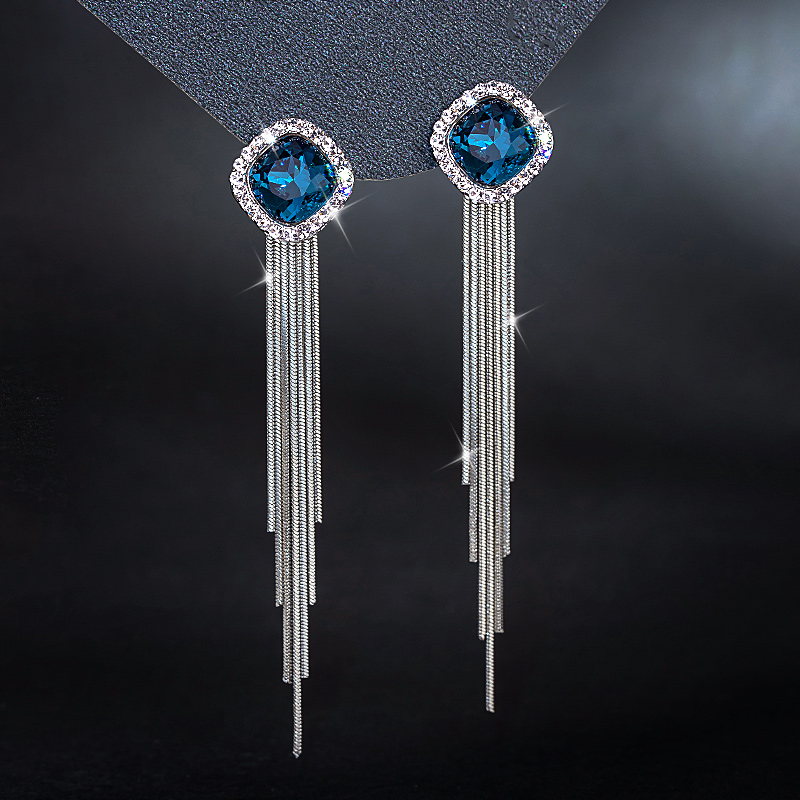 Silver dangle clip on earrings online