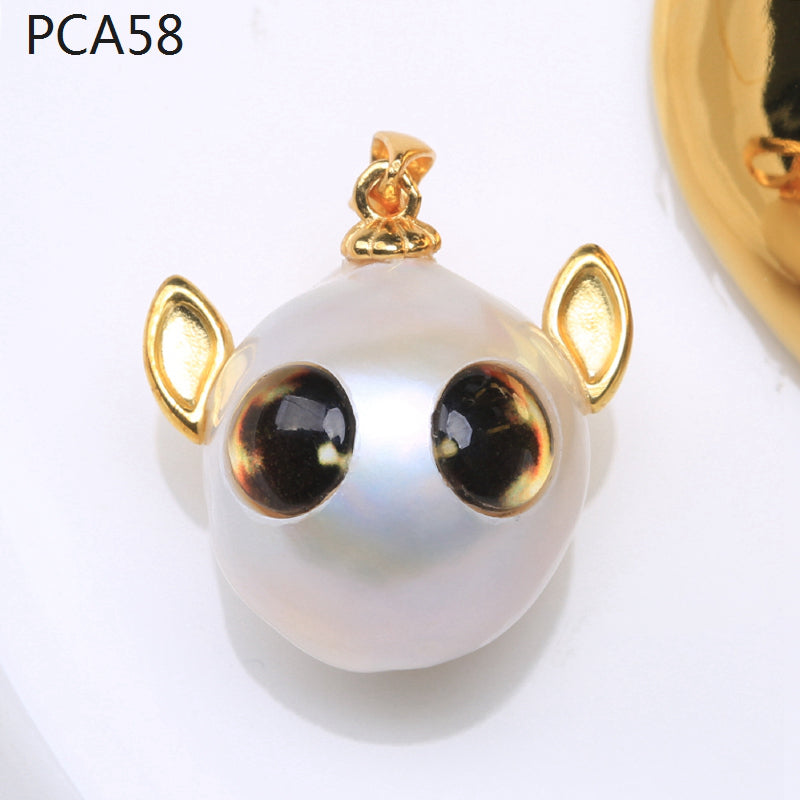Halloween Style Big Baroque Pearl Pendant Necklace in 14K Gold Over S ...