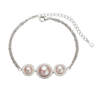 Pure Sterling Silver Bracelet with Big AAAA Freshwater Pearls