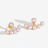 Freshwater Cultured Pearl Stud Earrings in 14K Gold Over Sterling Silver