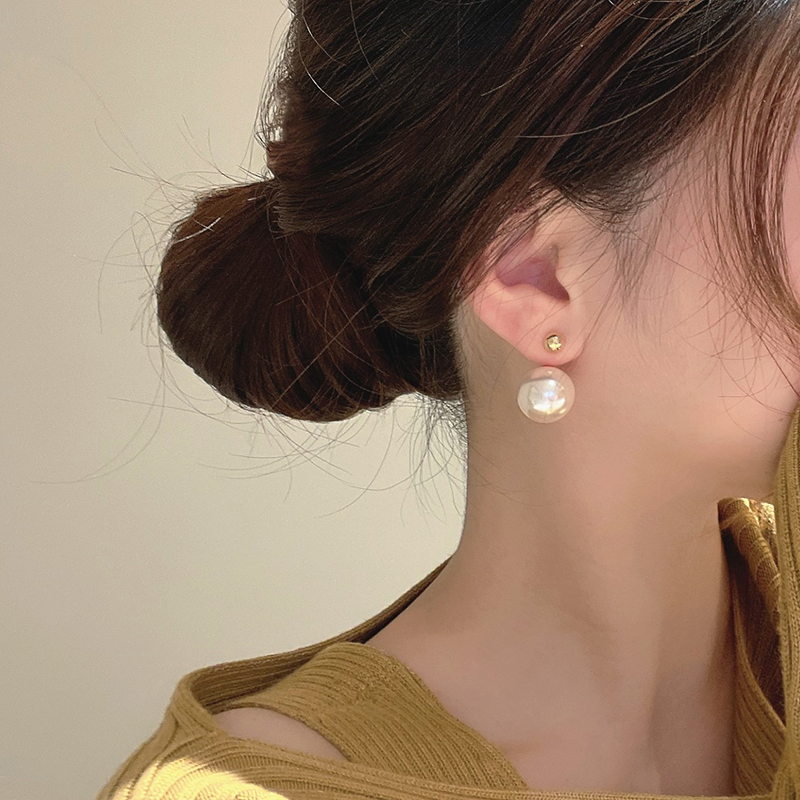 16MM Large Pearl Drop Earrings Detachable Pearl Earring Jackets