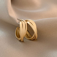 Multi Layer Huggie Hoop Earrings | Small Hoop Earrings with Sterling Silver Pins