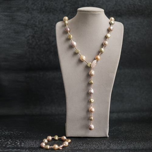 AAA Big Baroque Pearl Pendant Necklace | 12mm Dainty Freshwater Pearl Necklace And Bracelet Pearl Gift Jewellery Set