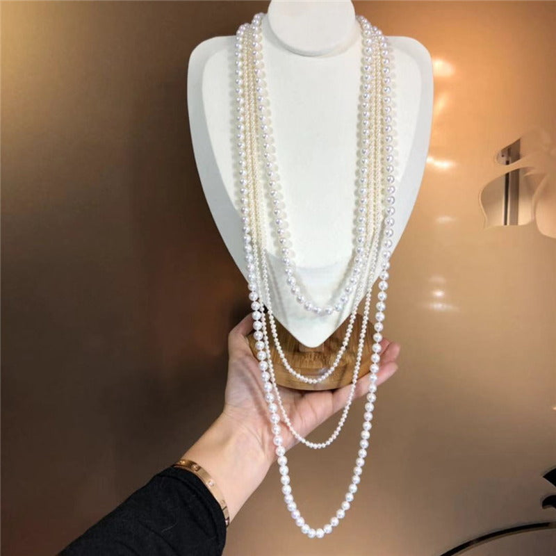 Buy quality White Round Seed Pearls Necklace 4 Layers JPM0037 in Hyderabad