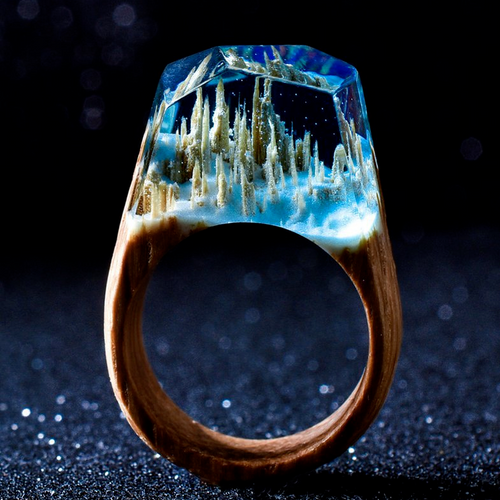 Resin Wood Personal Gifts Ring