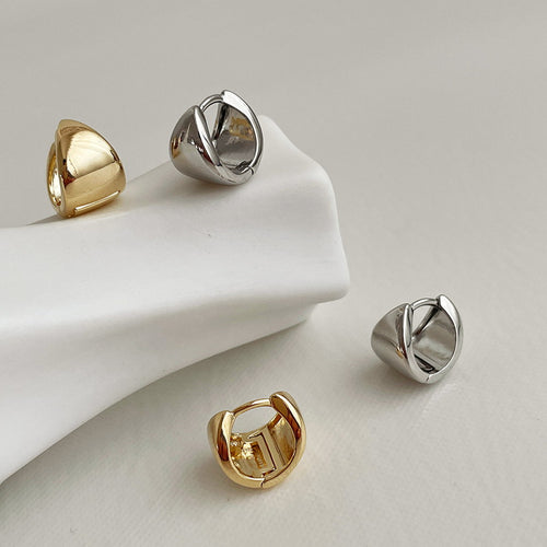 Chunky Hoop Earrings | Gold and Silver Huggie Earrings for Women
