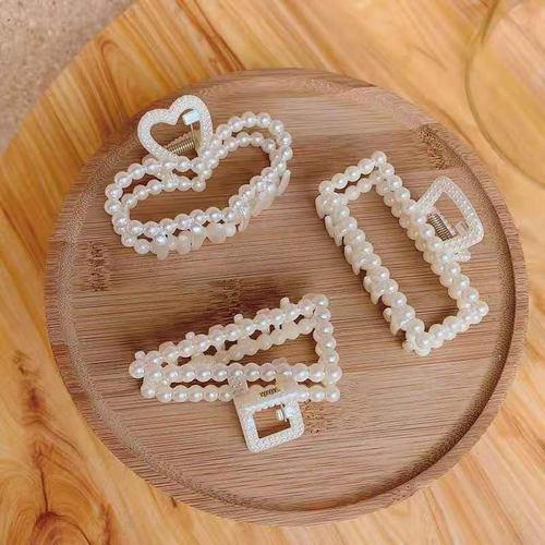 Pearl Style Temperament Hairpin Shark Clip Hair Claws