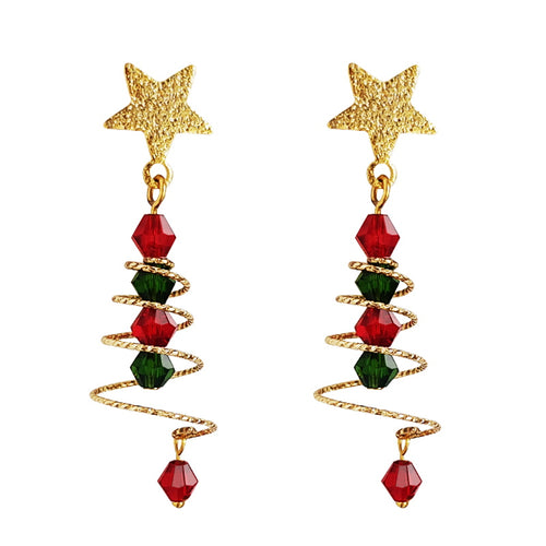 Christmas Earrings | Christmas Clip On Earrings | Christmas Tree Earrings for Women