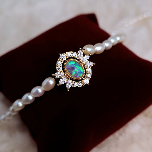 Opal Pearl Choker Necklace | Freshwater Pearl Necklace | Baroque Pearl Necklace