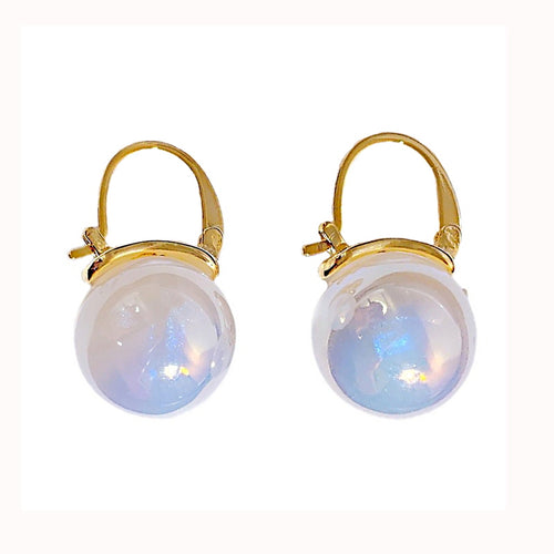 Big Opal Drop Earrings | Opal Earrings with 14K Gold Plated Clasp