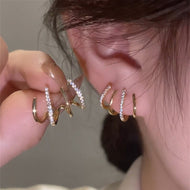 Multi Gold Huggie Earrings | Small Pearl Hoop Earrings | Claw Huggie Earrings for Women