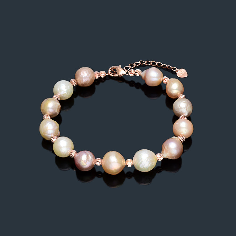 Freshwater Pearl Rose Gold Chain Bracelet