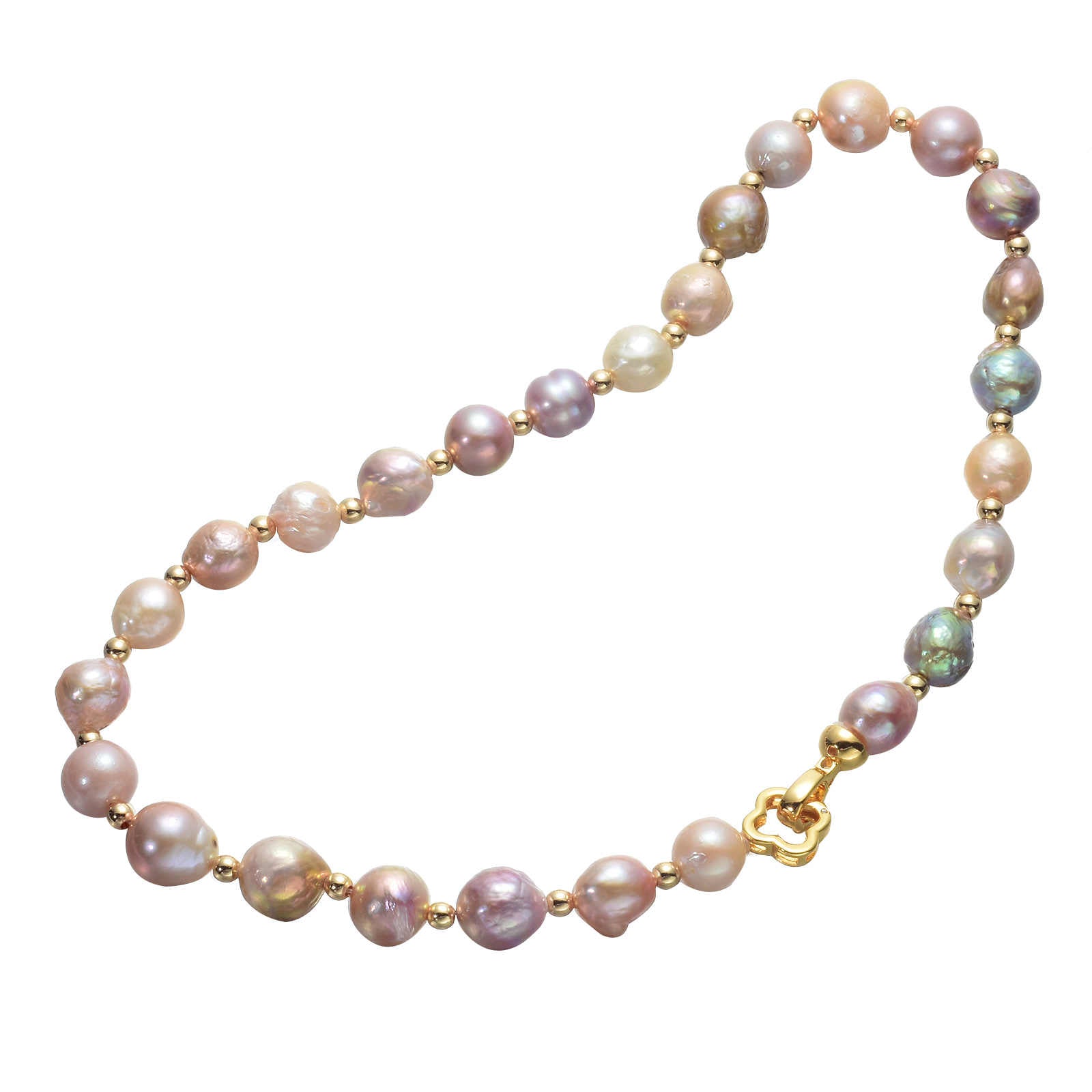 Huge Tomato Multi Color Baroque Pearl Jewelry Set | Large Baroque Pearl Necklace Bracelet and Earrings Set for Women (12-13mm), Necklace