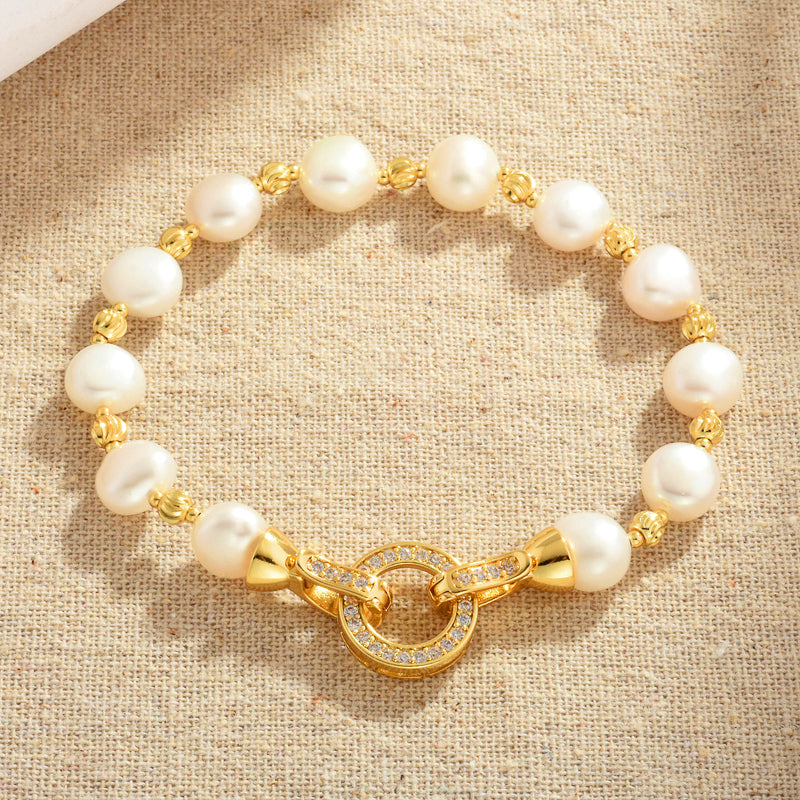 AAA Pearl Bracelet | Baroque Pearl Bracelet | Pearl and Gold Bracelet ...