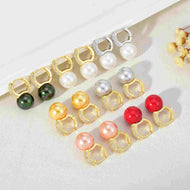 [Super Deal] Pearl Drop Earrings | Pearl Diamond Earrings with Allergy-free pins (12mm)