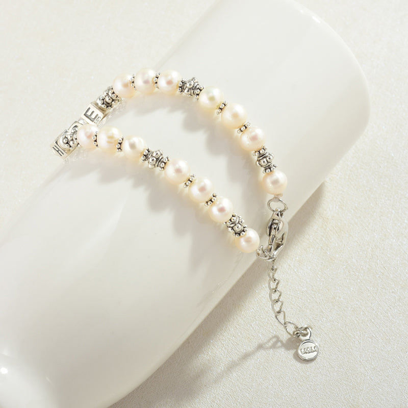 Heirloom Pearl and Silver Name Bracelets – Little Girl's Pearls