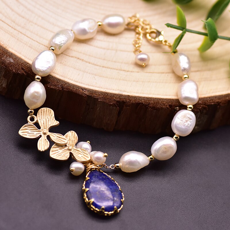 Natural Fresh Water Baroque Pearl Bracelet For Women Shell Flower Bracelets  & Bangle, मोती का ब्रेसलेट - My Online Collection Store, Bengaluru | ID:  25959588733