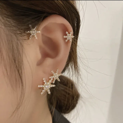 Snowflake Style Zircon Earring Clip