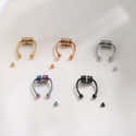 Anneau De Nez (Septum) En Acier Inoxydable - Calibre 16, Diamètre Intérieur 8mm | Fermeture Charnière Sans Coute - 12
