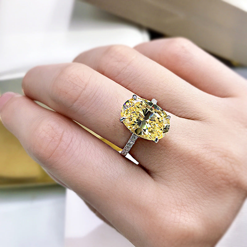 Lab yellow diamond ring Outlet