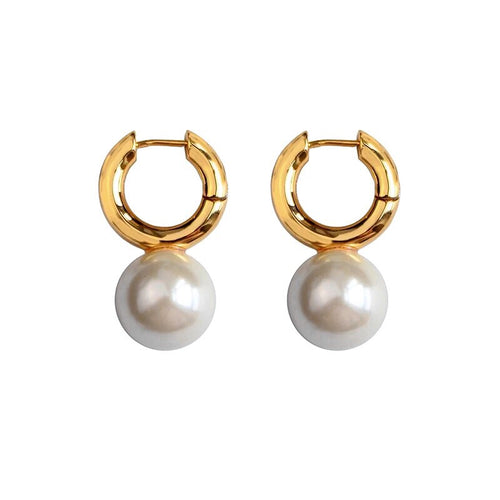 Royal Pearl Earrings | 1950s Style Big Pearl Earrings | 5 color available