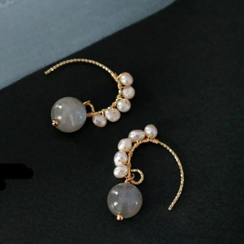 Baroque Freshwater Pearl Earrings Handmade Star Jewelry