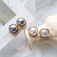 18K Gold Pearl Earrings Handmade Jewelry