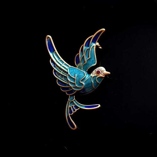 Ocen Blue Peace Pigeon Lapel Pin Brooch
