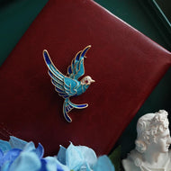 Ocen Blue Peace Pigeon Lapel Pin Brooch-hugetomato