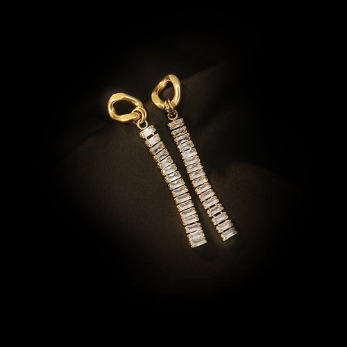 crystal dangle earrings | linear earrings | linear drop earrings | crystal tassel earrings
