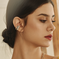 Retro Round Pearl Pearl Ear Clips 14K Gold Over Sterling Silver（3mm）