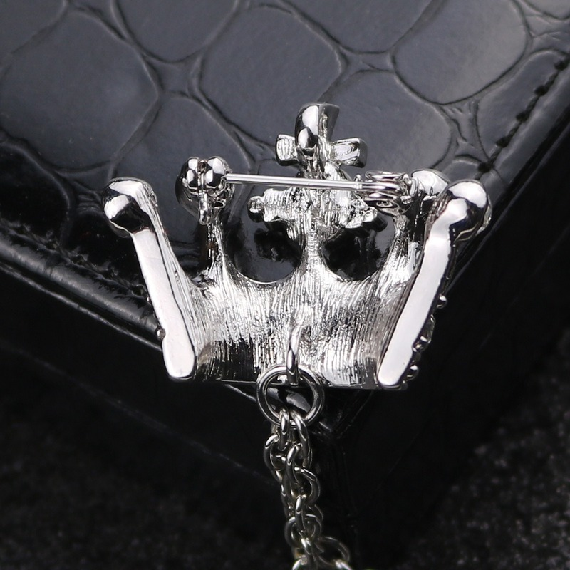 Broche Couronne En Acier Inoxydable - Bijou élégant Pour Costume, Mariage, Cadeau Femme/homme