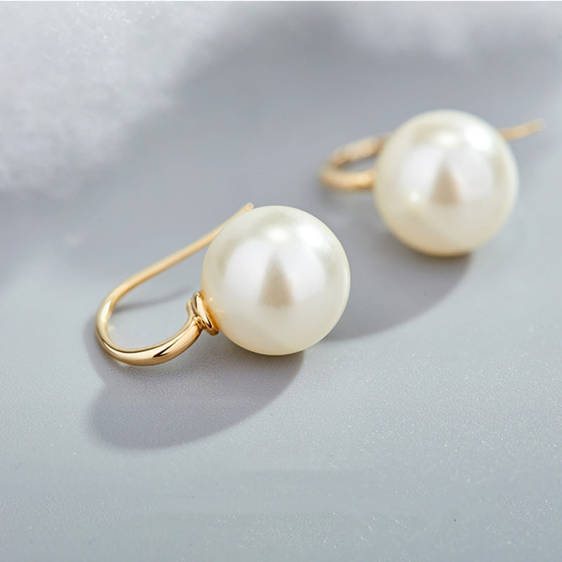 Large Pearl Earrings | Pearl Drop Earrings | Large Gold Ball Earrings with  Allergy-free Clasp (20mm)