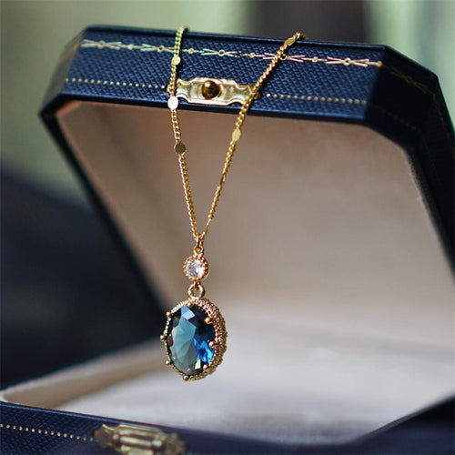 Handmade Gemstone Pendant | Vintage Gemstone Pendant | Gold Pendant Necklace with Pendant Extender