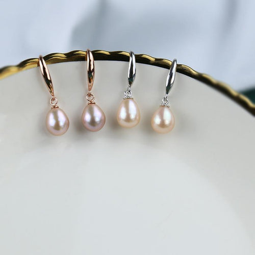 Süßwasser-Zuchtperlen-Ohrringe, Vintage-inspirierte Tropfenohrringe aus 14 Karat Gold über Sterlingsilber (8–9 mm)