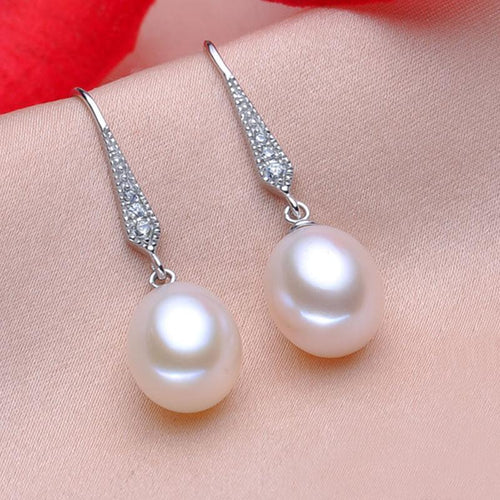 Pearl Earrings 14K Gold | White Freshwater Real Pearl Drop Earrings | Vintage Wedding Jewelry | Huge Tomato