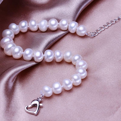 Real Freshwater Pearl Bracelet Silver | White Pearl Bracelets For Weddings |Simple Pearl Bracelet