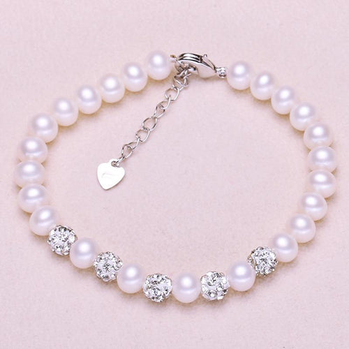 7-8mm Freshwater Cultured Pearl Bracelet in Sterling Silver Clasp