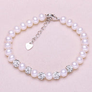 7-8mm Freshwater Cultured Pearl Bracelet in Sterling Silver Clasp