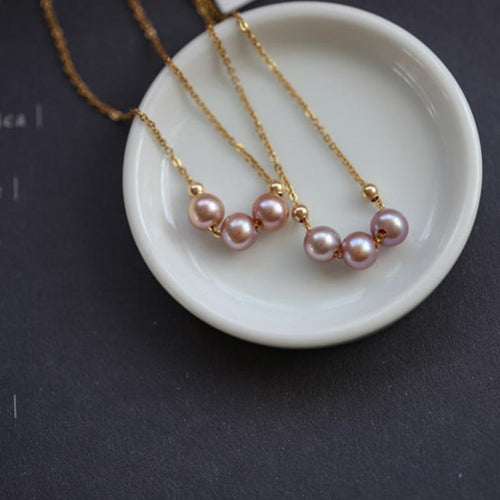 Pearl Pendant Necklace Designs | Teardrop Dainty Freshwater Pearl Necklace | Small Pearl Necklaces Pearl Necklace With Gold Pendant