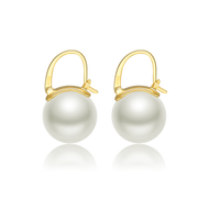 Elegant 14mm Big Pearl Drop Earrings S925 Clasp | Available in White, Champagne, Grey, Gold and Black | Pearl Drop Earrings